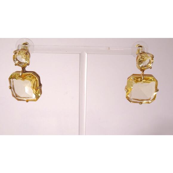 Neiman Marcus Lee Angel Women's Citrone Square Gemstone Drop Earrings NWT 100 - Picture 1 of 9